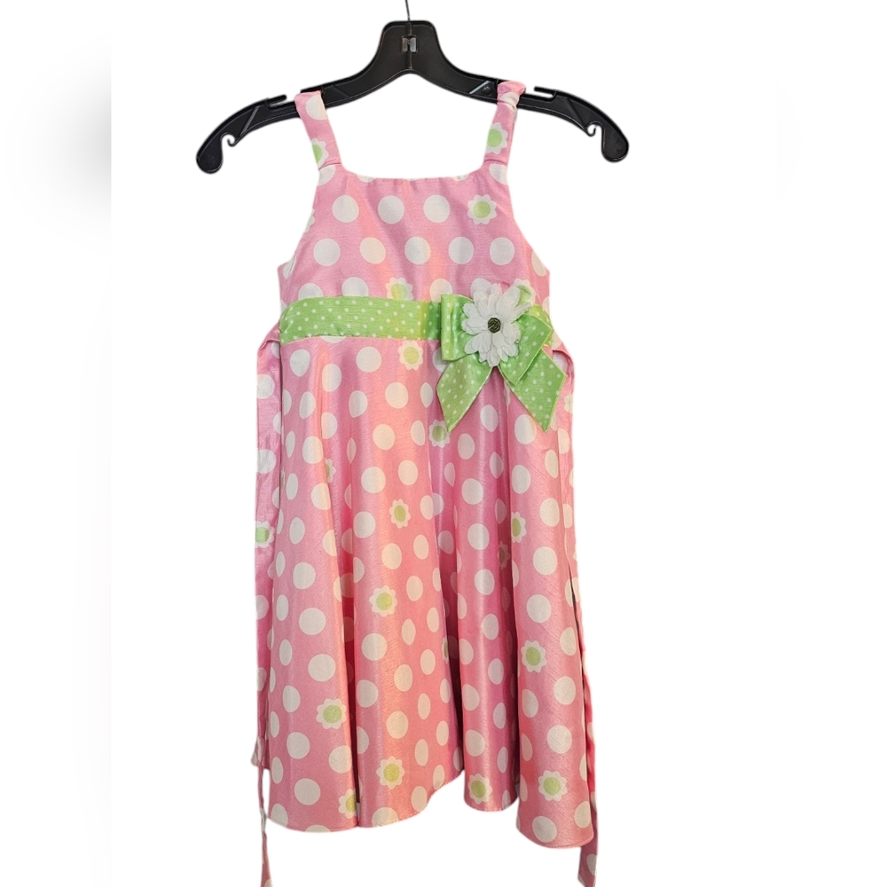 Childs bubblegum pink and green party dress